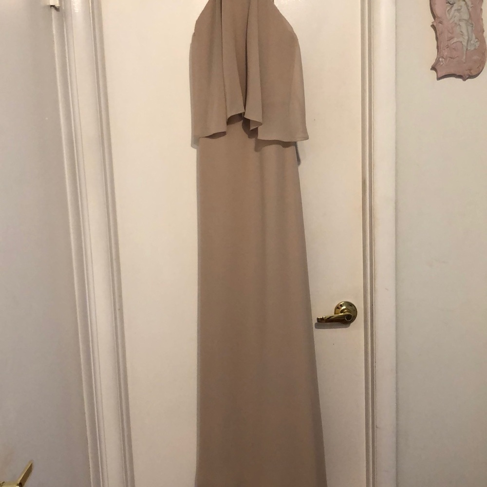 Sorella Vita Cream Chiffon Flounce Top Gown